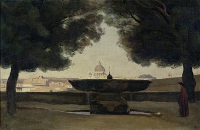 The Fountain of the French Academy in Rome, 1826-27 by Jean Baptiste Camille Corot